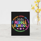 Hallo Middelbare School Team Groovy Eerste Dag van Kaart (Gele Bloem)