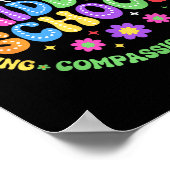 Hallo Middelbare School Team Groovy Eerste Dag Van Poster (Hoek)