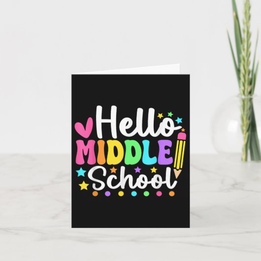Hallo · Middelbare school Terug naar school Lerare Kaart (Voorkant)