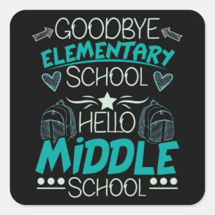 Hallo Middelbare school Vierkante Sticker