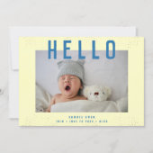 hallo | Mijn Baby introduceren | Modern Photo Lijs Aankondiging (Voorkant)