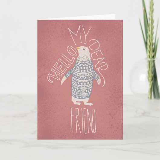 Hallo Mijn Beste Briefkaart van de Pinguïn van de (Voorkant)