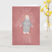 Hallo Mijn Beste Briefkaart van de Pinguïn van de (Gele Bloem)