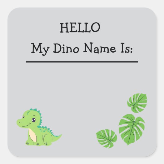 Hallo Mijn Dino naam is Name Tag Sticker (Voorkant)
