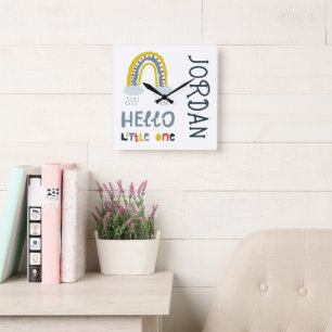 hallo mijn kleine regenboog vierkante klok