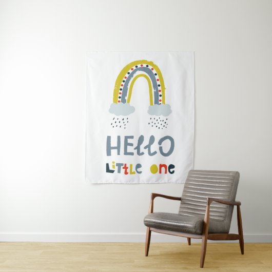 hallo mijn kleine regenboog wandkleed (In situ)