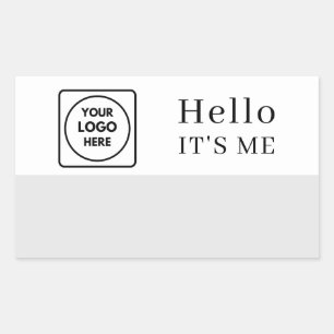 Hallo Mijn Naam Is   Aangepast Logo Minimalistisch Rechthoekige Sticker