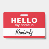 Hallo Mijn Naam Is - Aangepast Script Medewerker N Badge (Voorzijde)