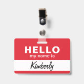 Hallo Mijn Naam Is - Aangepast Script Werknemersna Badge (Voorzijde met clip)