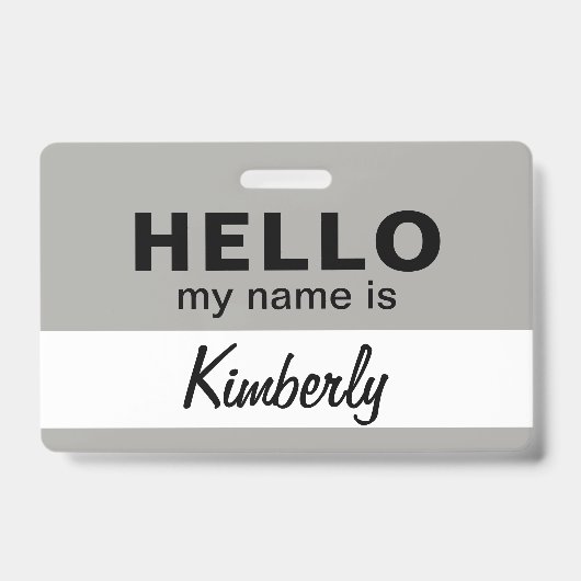 Hallo Mijn Naam Is - Aangepast Script Werknemersna Badge (Voorzijde)