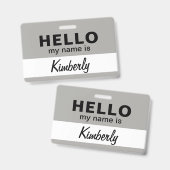 Hallo Mijn Naam Is - Aangepast Script Werknemersna Badge (Voor- en achterkant)
