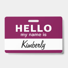 Hallo Mijn Naam Is - Aangepast Script Werknemersna Badge