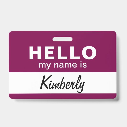 Hallo Mijn Naam Is - Aangepast Script Werknemersna Badge (Voorzijde)
