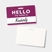 Hallo Mijn Naam Is - Aangepast Script Werknemersna Badge (Voor- en achterkant)