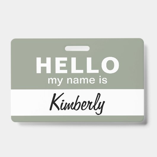 Hallo Mijn Naam Is - Aangepast Script Werknemersna Badge (Voorzijde)