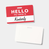 Hallo Mijn Naam Is - Aangepast Script Werknemersna Badge (Voor- en achterkant)