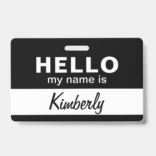 Hallo Mijn Naam Is - Aangepast Script Werknemersna Badge (Voorzijde)