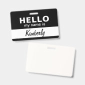 Hallo Mijn Naam Is - Aangepast Script Werknemersna Badge (Voor- en achterkant)