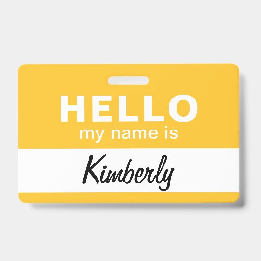 Hallo Mijn Naam Is - Aangepast Script Werknemersna Badge (Voorzijde)