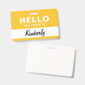 Hallo Mijn Naam Is - Aangepast Script Werknemersna Badge (Voor- en achterkant)