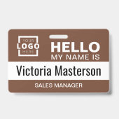 Hallo Mijn Naam Is - Aangepaste Bedrijfsmedewerker Badge (Achterkant)