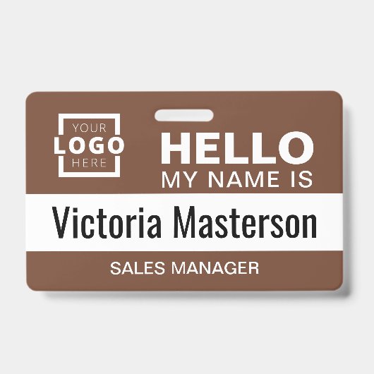 Hallo Mijn Naam Is - Aangepaste Bedrijfsmedewerker Badge (Voorzijde)