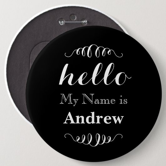 hallo Mijn naam is Aangepaste kleur Ronde Button 6,0 Cm (Voorkant /achterkant)