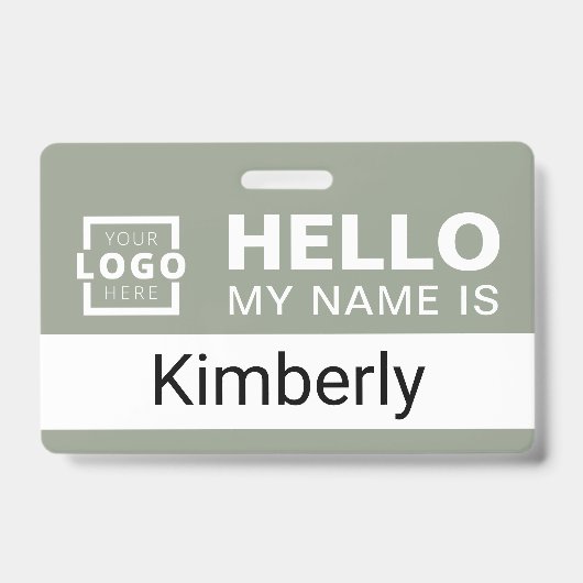 Hallo Mijn Naam Is - Aangepaste Zakelijke Werkneme Badge (Voorzijde)