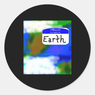 Hallo Mijn Naam Is Aarde Milieu T-shirt Ronde Sticker