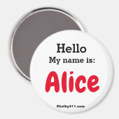 hallo mijn naam is: Alice magnet (Voorkant / Achterkant)