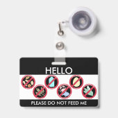 hallo mijn naam is allergisch voor Aangepast Boven Badge (Front with Retractable)