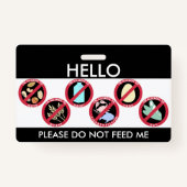 hallo mijn naam is allergisch voor Aangepast Boven Badge (Voorkant)