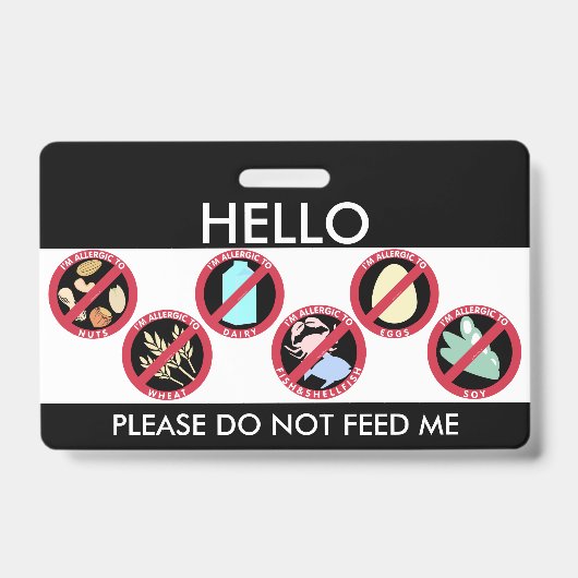 Hallo Mijn Naam is Allergisch Voor Aangepaste Top Badge (Voorzijde)