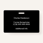 hallo mijn naam is allergisch voor Kinder aangepas Badge (Achterkant)