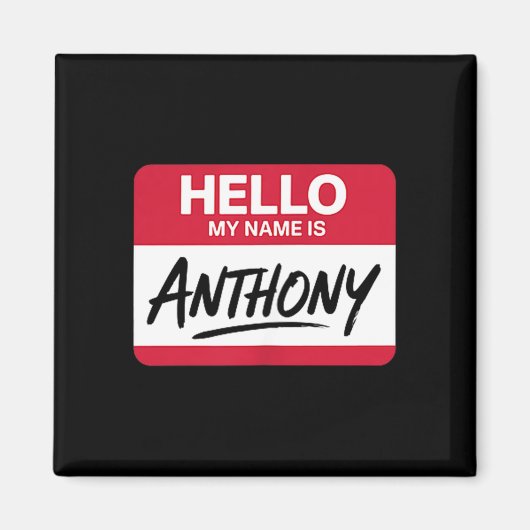 Hallo Mijn Naam Is Anthony Naamlabel Voor Anthony Magneet (Voorkant)