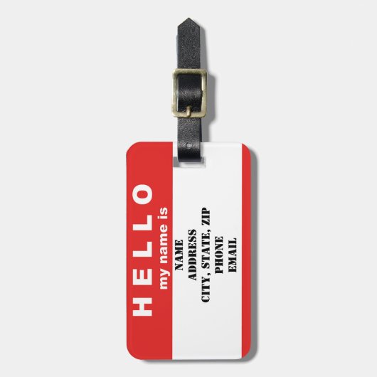 hallo mijn naam is... Bagagelabel (Voorkant verticaal)