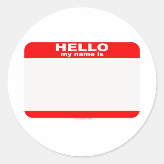 hallo mijn naam is BLANK kopie Ronde Sticker (Voorkant)