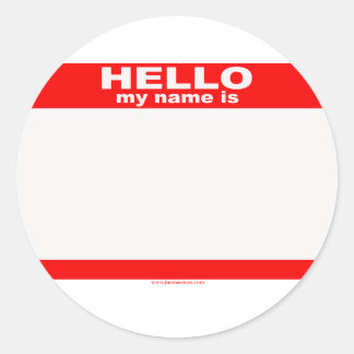 hallo mijn naam is BLANK kopie Ronde Sticker