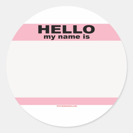 hallo mijn naam is BLANK PINK copy Ronde Sticker (Voorkant)