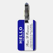 hallo mijn naam is (blauw) bagagelabel (Achterkant verticaal)