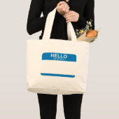 hallo mijn naam is blauw grote tote bag (Voorkant (product))