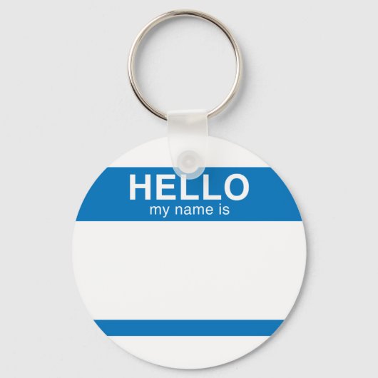 hallo mijn naam is blauw sleutelhanger (Voorkant)