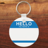 hallo mijn naam is blauw sleutelhanger (Voorkant)