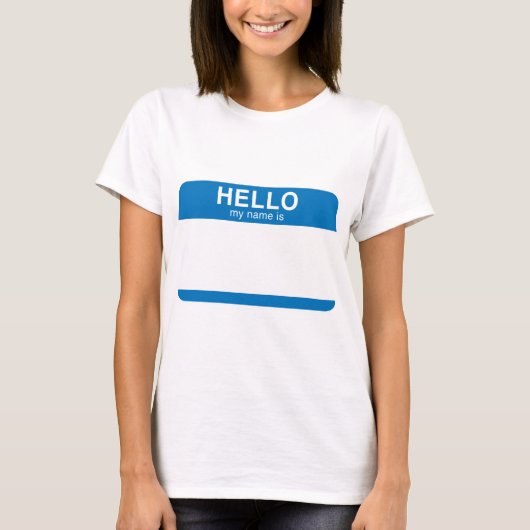 hallo mijn naam is blauw t-shirt (Voorkant)