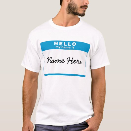 Hallo, mijn naam is... Blauw T-shirt (Voorkant)