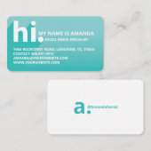 Hallo, Mijn naam is Blauwgroen gradiënt met vette Visitekaartje (Voorkant / Achterkant)