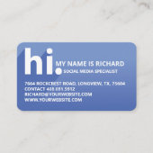 Hallo, Mijn naam is Bold Diagonal Shadow Blue Grad Visitekaartje (Voorkant)