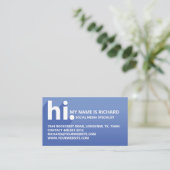 Hallo, Mijn naam is Bold Diagonal Shadow Blue Grad Visitekaartje (Staand voorkant)