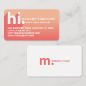 Hallo Mijn naam is Bold Diagonal Shadow Corel Grad Visitekaartje (Voorkant / Achterkant)