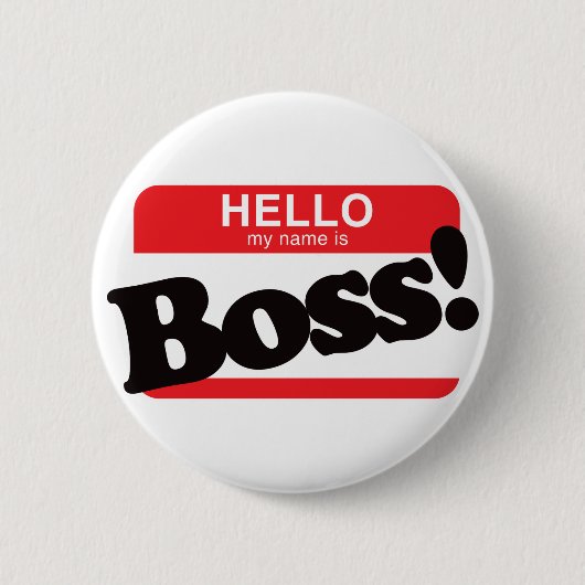 hallo mijn naam is Boss Ronde Button 5,7 Cm (Voorkant)